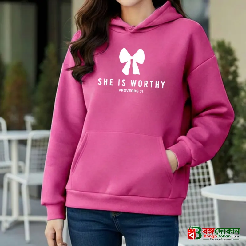 Premium Comfortable Printed Ladies Winter Hoodie - বাংলাদেশে সেরা দাম ও উইন্টার কালেকশন - বাংলাদেশে সেরা অফার ও দাম