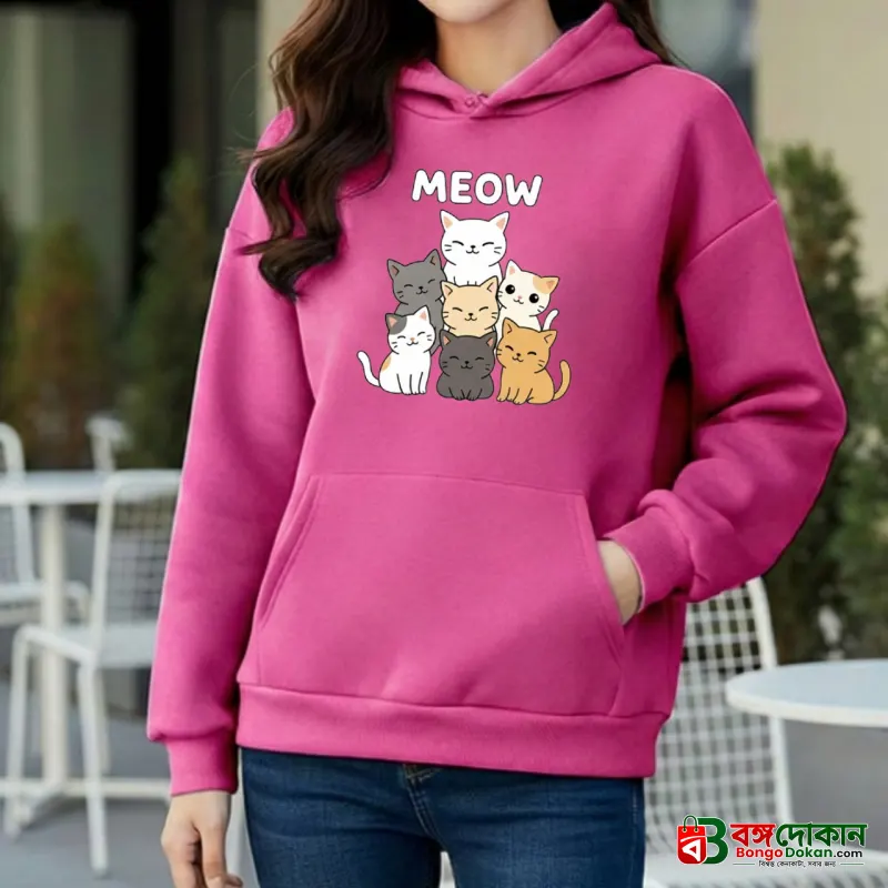Premium Comfortable Printed Ladies Winter Hoodie - বাংলাদেশে সেরা দাম ও উইন্টার কালেকশন - বাংলাদেশে সেরা অফার ও দাম