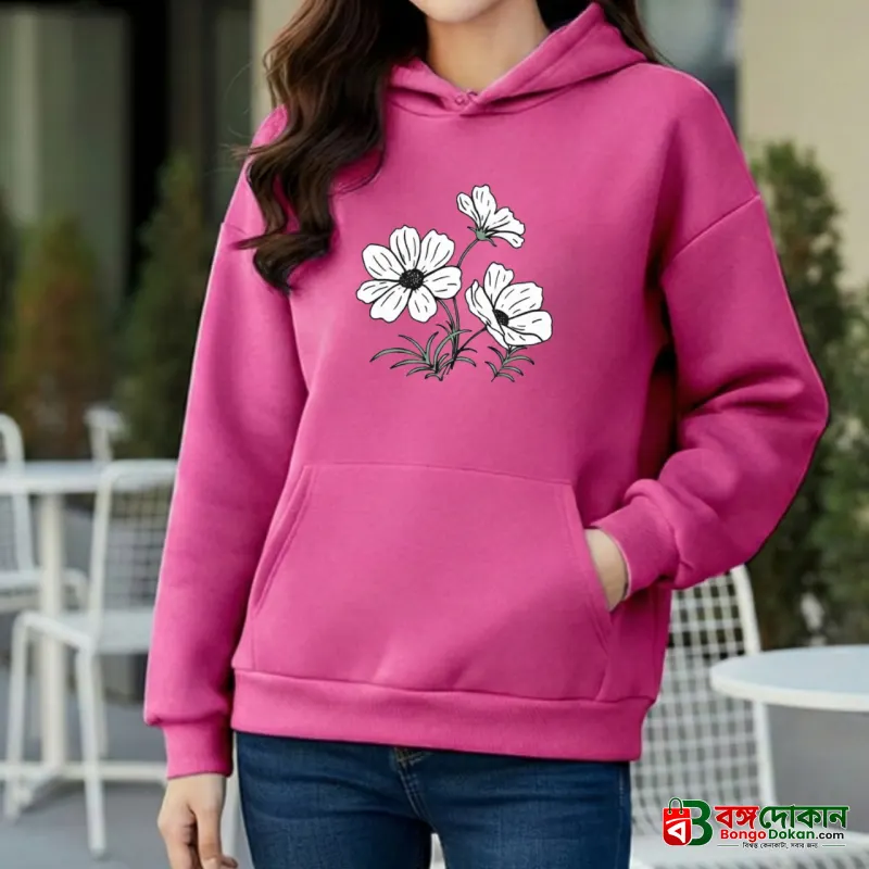 Premium Comfortable Printed Ladies Winter Hoodie - বাংলাদেশে সেরা দাম ও উইন্টার কালেকশন - বাংলাদেশে সেরা অফার ও দাম