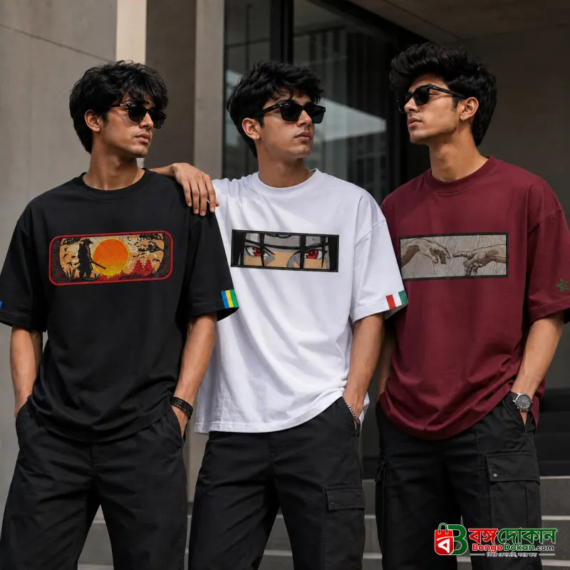 Premium Cotton Drop-Shoulder T-Shirt – Exclusive 3 Pcs Combo Pack! - বাংলাদেশে সেরা দাম ও নতুন কালেকশন - বাংলাদেশে সেরা অফার ও দাম
