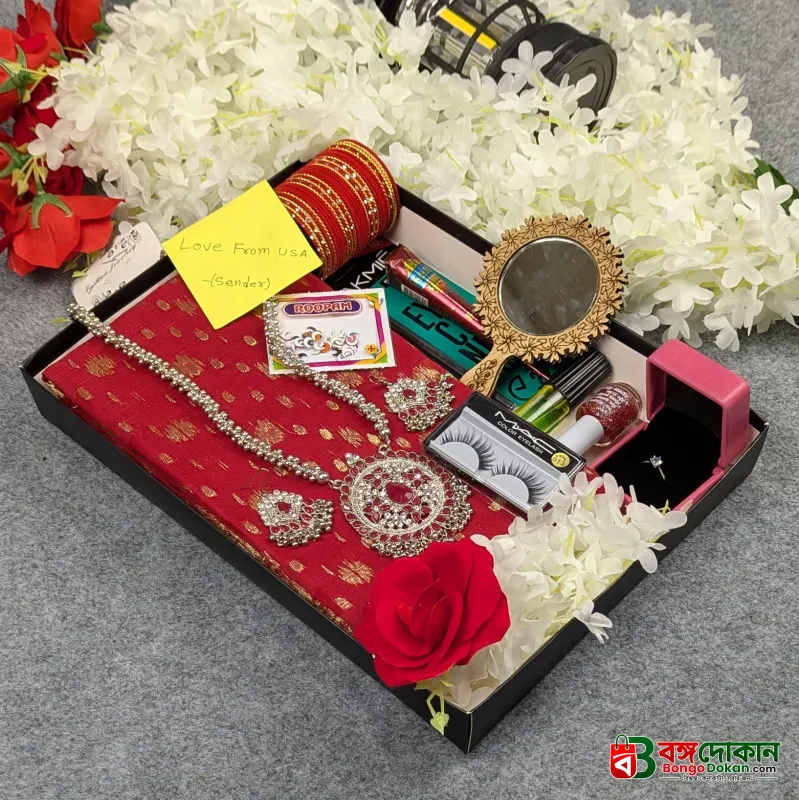 Premium Half Silk Jamdani Saree Combo Set - Red - বাংলাদেশে সেরা দাম ও আকর্ষণীয় কালেকশন - গ্যালারি