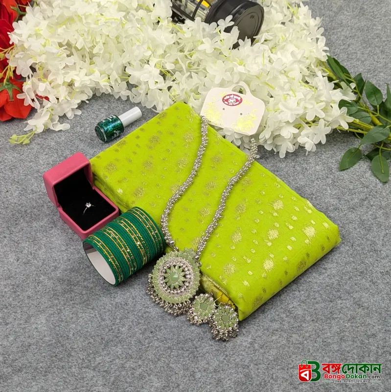 Premium Half Silk Jamdani Saree Combo Set - Lemon - বাংলাদেশে সেরা দাম ও আকর্ষণীয় কালেকশন - গ্যালারি
