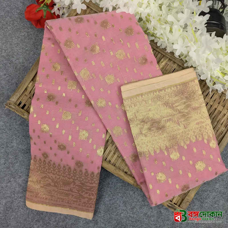 Premium Half Silk Jamdani Saree Combo Set - Pink - বাংলাদেশে সেরা দাম ও আকর্ষণীয় কালেকশন - গ্যালারি