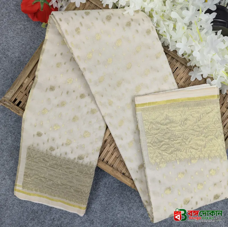 Premium Half Silk Jamdani Saree Combo Set - OFF-White - বাংলাদেশে সেরা দাম ও আকর্ষণীয় কালেকশন - গ্যালারি
