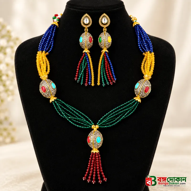 Premium Multicolor Turkish Crystal and Antique Ball Necklace Set - বাংলাদেশে সেরা দাম ও এক্সক্লুসিভ ডিজাইন - বাংলাদেশে সেরা অফার ও দাম