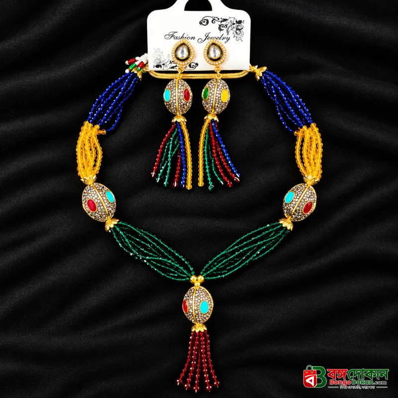 Premium Multicolor Turkish Crystal and Antique Ball Necklace Set - বাংলাদেশে সেরা দাম ও এক্সক্লুসিভ ডিজাইন - গ্যালারি