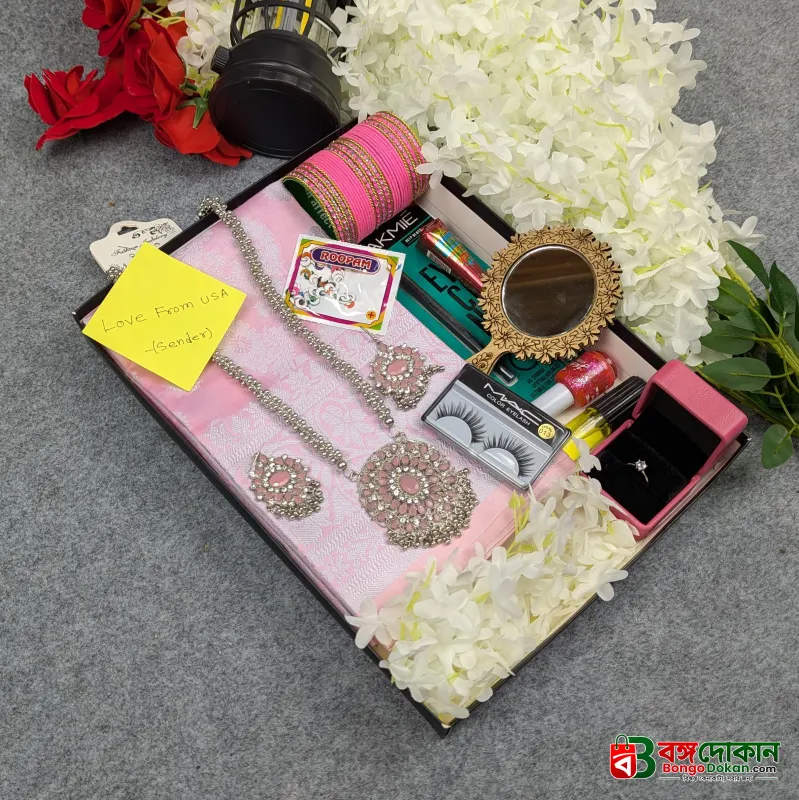 Premium Silk Katan Saree Combo Set - Light Pink - বাংলাদেশে সেরা দাম ও আকর্ষণীয় কালেকশন - গ্যালারি