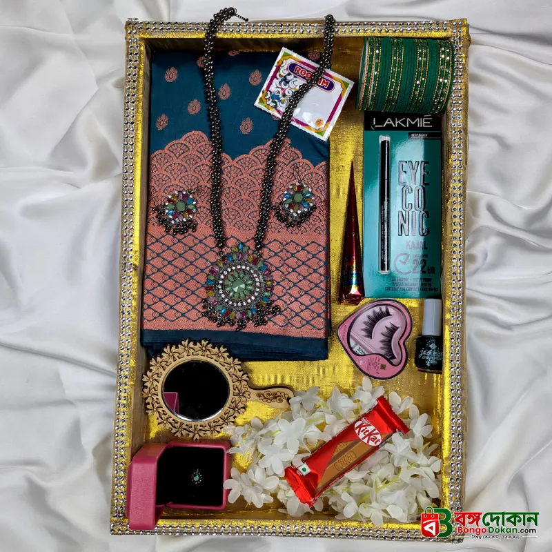 Premium Silk Katan Saree Combo Pack – Ocean Green - বাংলাদেশে সেরা দাম ও আকর্ষণীয় কালেকশন - গ্যালারি