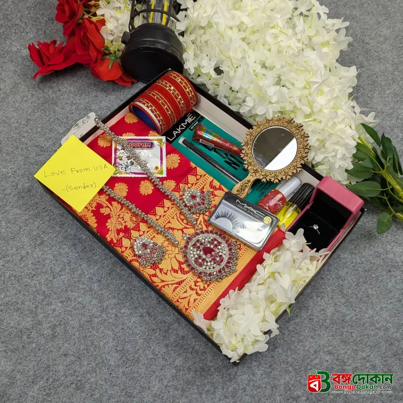 Premium Silk Katan Saree Combo Set - Red - বাংলাদেশে সেরা দাম ও আকর্ষণীয় কালেকশন - গ্যালারি