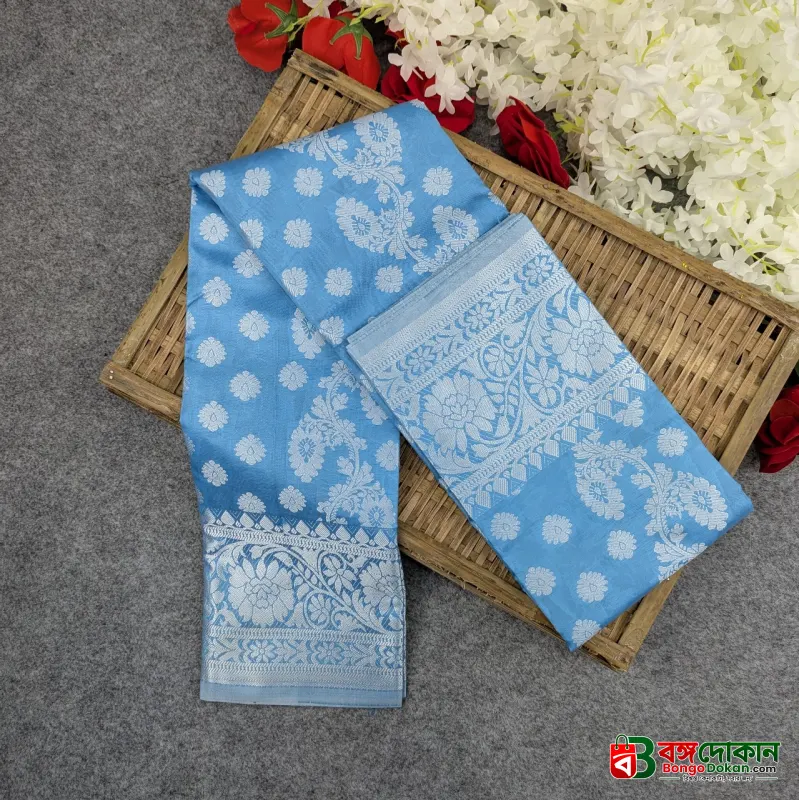 Premium Silk Katan Saree (Ocean Green, Sky Blue, Purple, Red, Green) - বাংলাদেশে সেরা দাম ও আকর্ষণীয় কালেকশন - গ্যালারি