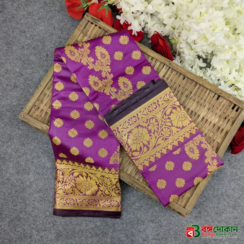 Premium Silk Katan Saree (Ocean Green, Sky Blue, Purple, Red, Green) - বাংলাদেশে সেরা দাম ও আকর্ষণীয় কালেকশন - গ্যালারি