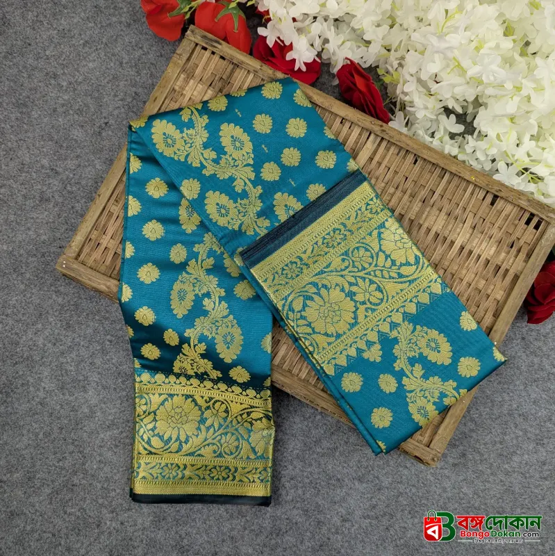 Premium Silk Katan Saree (Ocean Green, Sky Blue, Purple, Red, Green) - বাংলাদেশে সেরা দাম ও আকর্ষণীয় কালেকশন - গ্যালারি