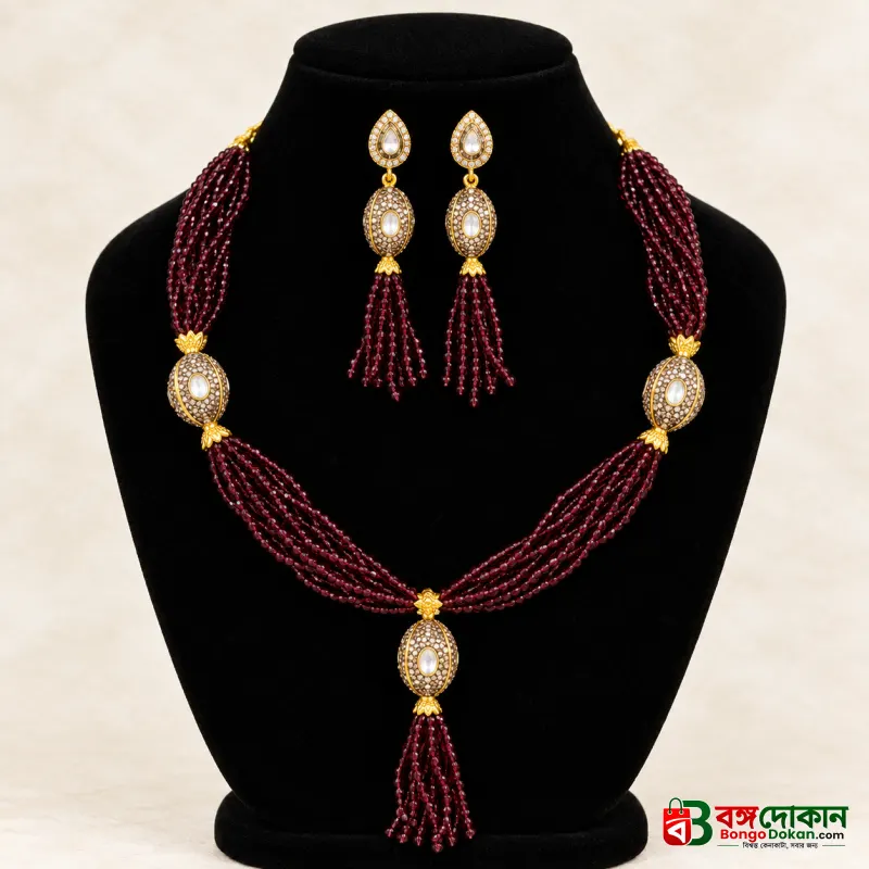 Premium Turkish Crystal and Antique Ball Necklace Set - বাংলাদেশে সেরা দাম ও এক্সক্লুসিভ ডিজাইন - বাংলাদেশে সেরা অফার ও দাম