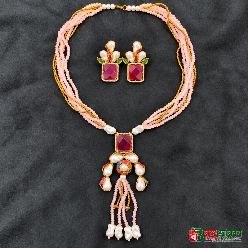 Premium Turkish Crystal and Pearl Necklace Set - বাংলাদেশে সেরা দাম ও এক্সক্লুসিভ ডিজাইন - বাংলাদেশে সেরা অফার ও দাম