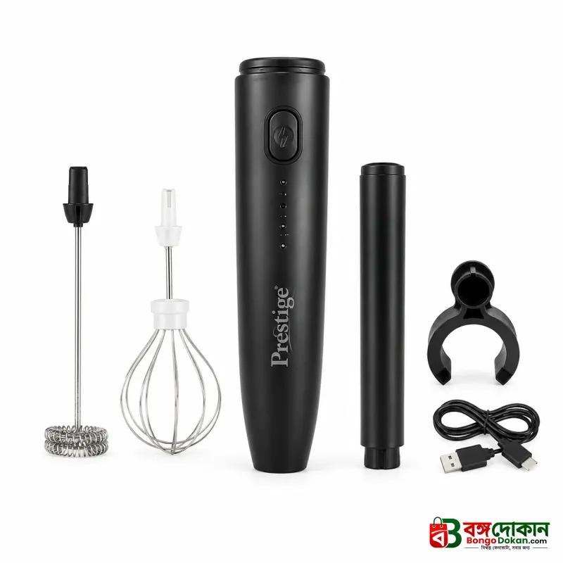 Prestige Mukt 2-in-1 Rechargeable Coffee Foamer & Milk Frother – 3-Speed Wireless Electric Handheld Whisk with Stand & Type-C Charging for Coffee, Eggs & Shakes - বাংলাদেশে সেরা দাম ও স্পেসিফিকেশন - গ্যালারি