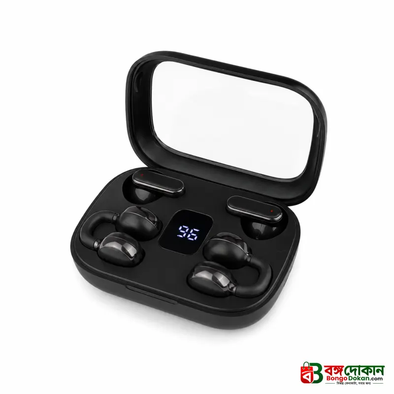 Q10 HiFi Stereo Sports Wireless Earbuds (2 Pairs) – 4-in-1 Combo Set with In-Ear & Open-Ear Clip Design, Bluetooth 5.4, LED Digital Display & IPX4 Waterproof - বাংলাদেশে সেরা দাম ও স্পেসিফিকেশন - গ্যালারি