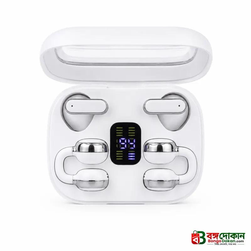 Q10 HiFi Stereo Sports Wireless Earbuds (2 Pairs) – 4-in-1 Combo Set with In-Ear & Open-Ear Clip Design, Bluetooth 5.4, LED Digital Display & IPX4 Waterproof - বাংলাদেশে সেরা দাম ও স্পেসিফিকেশন - গ্যালারি