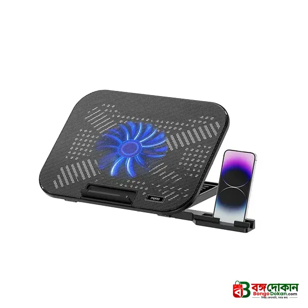 Rapoo CF100 High-Efficiency Laptop Cooling Pad (Black) – Powerful Airflow, 6 Adjustable Ergonomic Angles, Wide Compatibility & Durable Build for Gaming & Office Laptops - বাংলাদেশে সেরা দাম ও স্পেসিফিকেশন - গ্যালারি