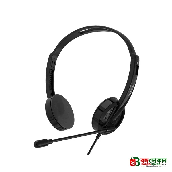 Rapoo H101 Wired Stereo Headphone (Black) – Lightweight On-Ear Headset with High-Quality Stereo Sound, Flexible Rotary Microphone, 3.5mm Jack & 1-Year Warranty - বাংলাদেশে সেরা দাম ও স্পেসিফিকেশন - গ্যালারি