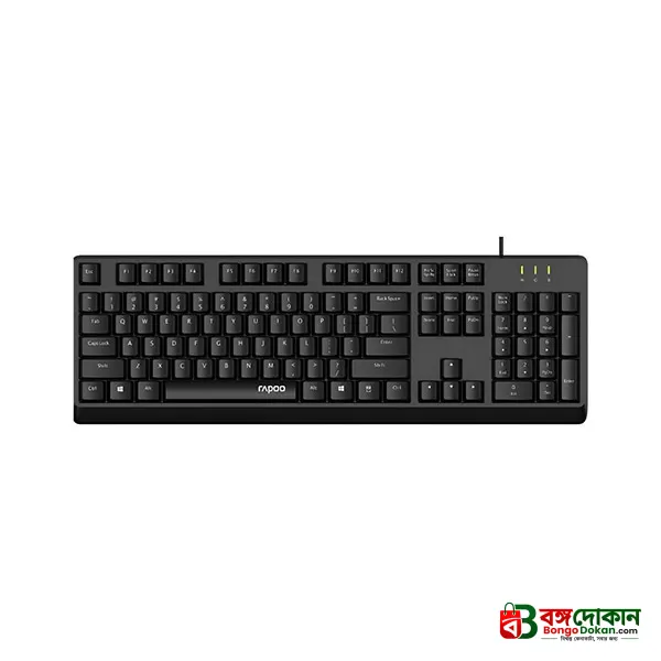 Rapoo NK1900 USB Wired Keyboard (Black) – Full-Size Layout with Palm Rest, Spill-Resistant Design, Multimedia Hotkeys & 2-Year Warranty - বাংলাদেশে সেরা দাম ও স্পেসিফিকেশন - গ্যালারি