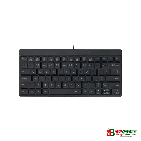 Rapoo NK8000 USB Wired Compact Keyboard (Black) – Space-Saving 80-Key Layout, Durable Laser-Carved Keycaps, FN Multimedia Hotkeys & 2-Year Warranty - বাংলাদেশে সেরা দাম ও স্পেসিফিকেশন - গ্যালারি