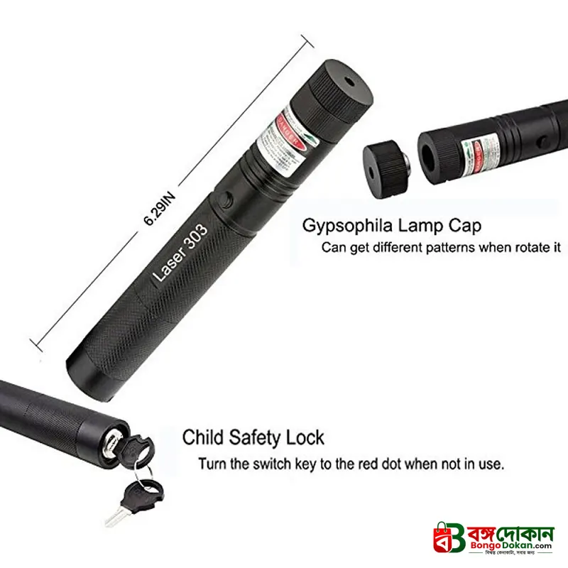Rechargeable High-Power Green Laser Pointer Light – Long Range Beam with Multi-Pattern Star Cap, Durable Metal Body for Stargazing, Camping & Signaling - বাংলাদেশে সেরা দাম ও স্পেসিফিকেশন - গ্যালারি