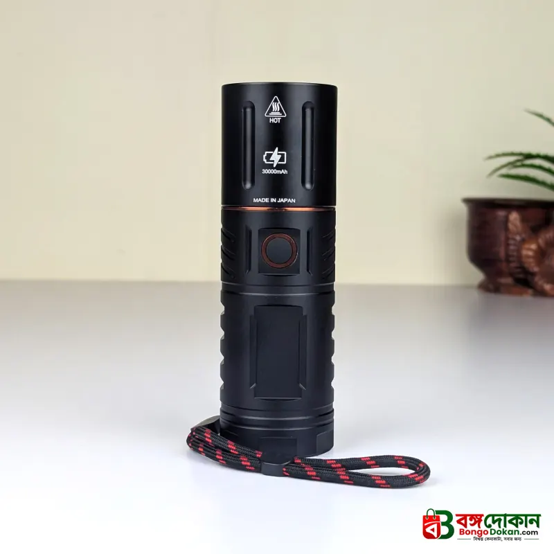 Rechargeable LED Flashlight with Telescopic Zoom & Power Bank Function – 4500mAh Metal Body Waterproof Tactical Torch with Type-C Charging - বাংলাদেশে সেরা দাম ও স্পেসিফিকেশন - গ্যালারি