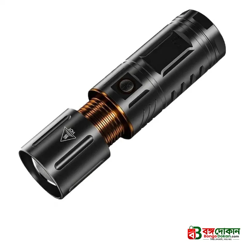 Rechargeable LED Flashlight with Telescopic Zoom & Power Bank Function – 4500mAh Metal Body Waterproof Tactical Torch with Type-C Charging - বাংলাদেশে সেরা দাম ও স্পেসিফিকেশন - গ্যালারি