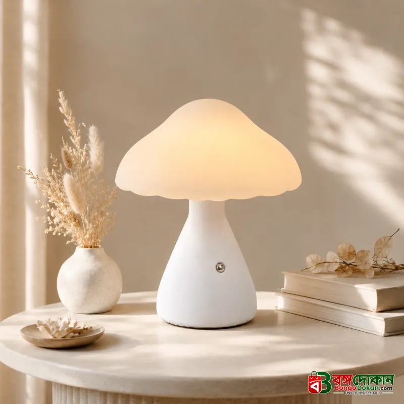 Rechargeable LED Mushroom Desk & Table Lamp – Cordless Touch Control Dimmable Ambient Night Light with Type-C USB Charging for Bedroom & Home Decor - বাংলাদেশে সেরা দাম ও স্পেসিফিকেশন - গ্যালারি