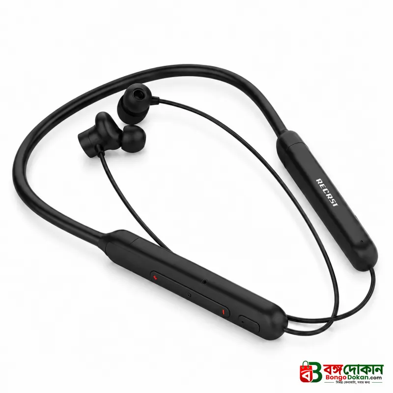 Recrsi RE-NY026 Wireless Bluetooth Neckband Headset – Super Waterproof Sports Earphones with 18 Hours Playtime, Mic, EQ & Magnetic Earbuds - বাংলাদেশে সেরা দাম ও স্পেসিফিকেশন - গ্যালারি