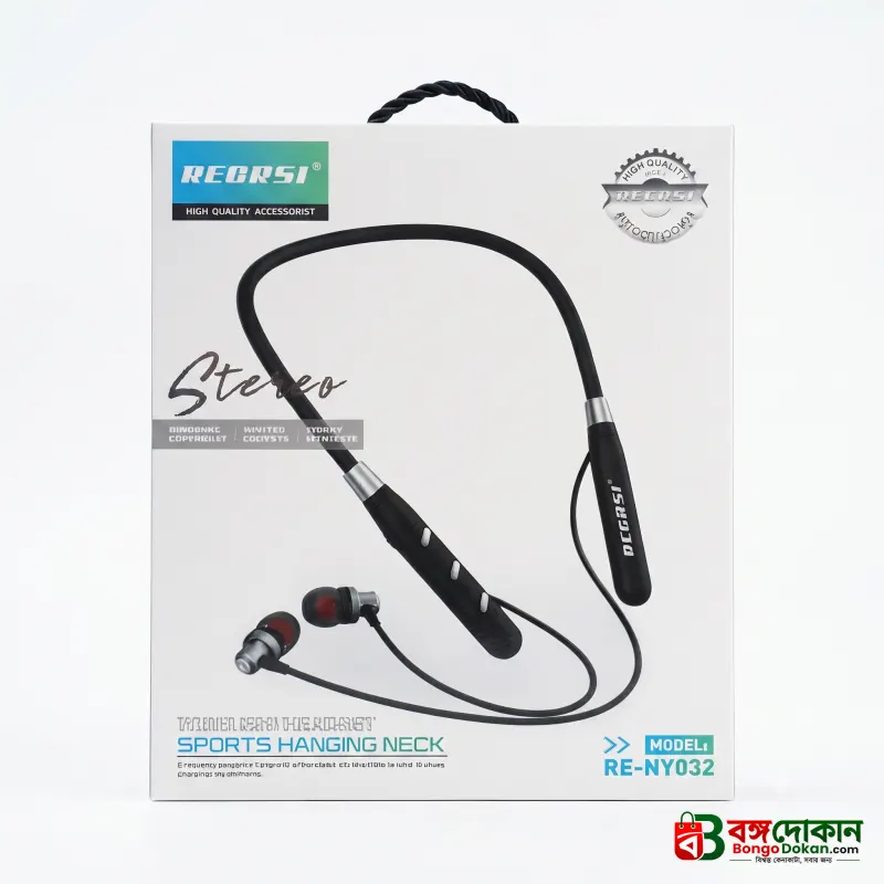 RECRSI RE-NY032 Wireless Sports Hanging Neck Earphone – Stereo Bluetooth Headset with Ergonomic Neckband Design & High-Quality Sound - বাংলাদেশে সেরা দাম ও স্পেসিফিকেশন - গ্যালারি