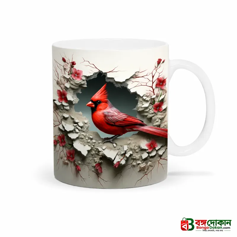 Red Cardinal Bird Ceramic Mug – Premium Wraparound Design Coffee Mug with Floral & Branch Print, Microwave & Dishwasher Safe - বাংলাদেশে সেরা দাম ও লাইফস্টাইল কালেকশন - গ্যালারি