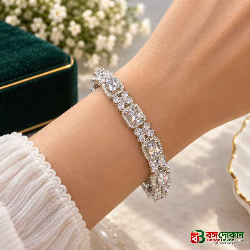 Royal Silver American Diamond Bangle Set - বাংলাদেশে সেরা দাম ও আকর্ষণীয় কালেকশন - বাংলাদেশে সেরা অফার ও দাম