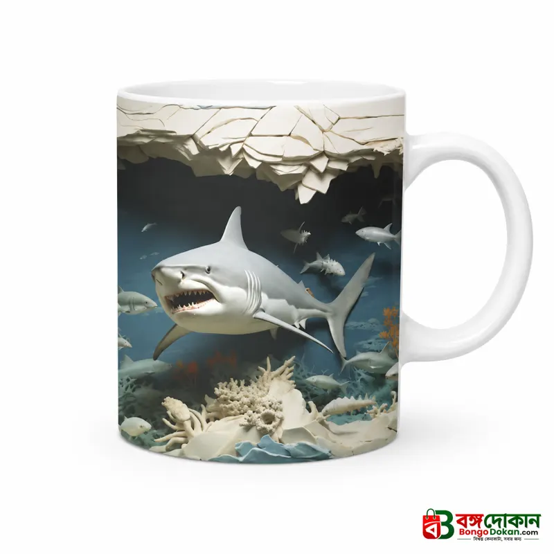 Shark Design Mug – Premium Ceramic Coffee Mug with 3D Deep Ocean Shark Wraparound Print, Microwave & Dishwasher Safe - বাংলাদেশে সেরা দাম ও লাইফস্টাইল কালেকশন - গ্যালারি
