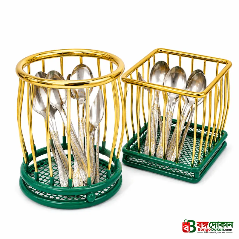 Single Heavy Duty Stainless Steel Kitchen Utensils Spoon Holder Stand (Golden) – Sustainable Tableware Organizer for Kitchen, Camping & Party - বাংলাদেশে সেরা দাম ও নতুন কালেকশন - গ্যালারি