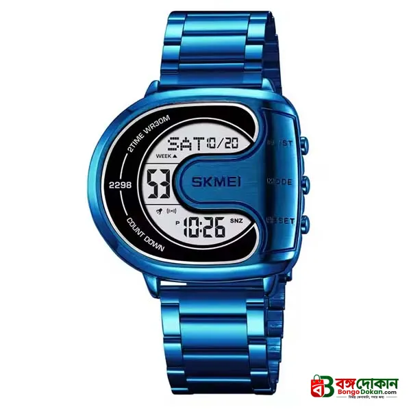 SKMEI 2298 Digital Stainless Steel Luminous Men’s Watch (Blue) - বাংলাদেশে সেরা দাম ও নতুন কালেকশন - বাংলাদেশে সেরা অফার ও দাম