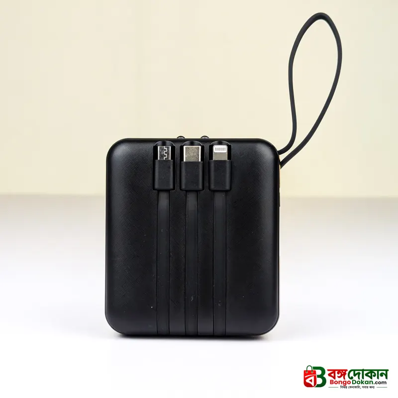 Smart 10000mAh Fast Charging Power Bank – Portable TWS & Phone Charger with Built-in Micro, Type-C, Lightning & USB Cables - বাংলাদেশে সেরা দাম ও স্পেসিফিকেশন - গ্যালারি