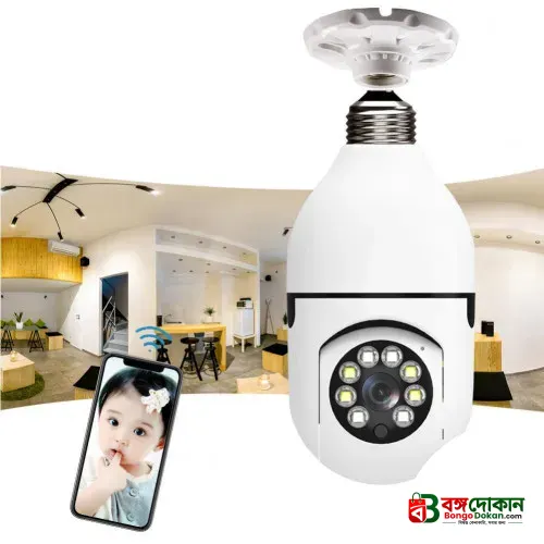 Smart 360° Rotated Bulb WiFi Security Camera HD 1080P – Wireless E27 Socket CCTV with Two-Way Audio, Motion Tracking, Infrared Night Vision & Indoor-Outdoor Use - বাংলাদেশে সেরা দাম ও স্পেসিফিকেশন - গ্যালারি