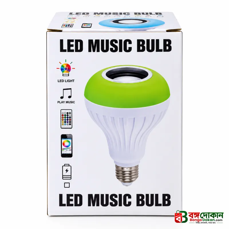 Smart LED Bluetooth Speaker Music Bulb – AC 220V Color-Changing RGB Light Bulb with Remote Control, Wireless Audio Playback & Energy-Saving E27/B22 Socket Support - বাংলাদেশে সেরা দাম ও স্পেসিফিকেশন - গ্যালারি