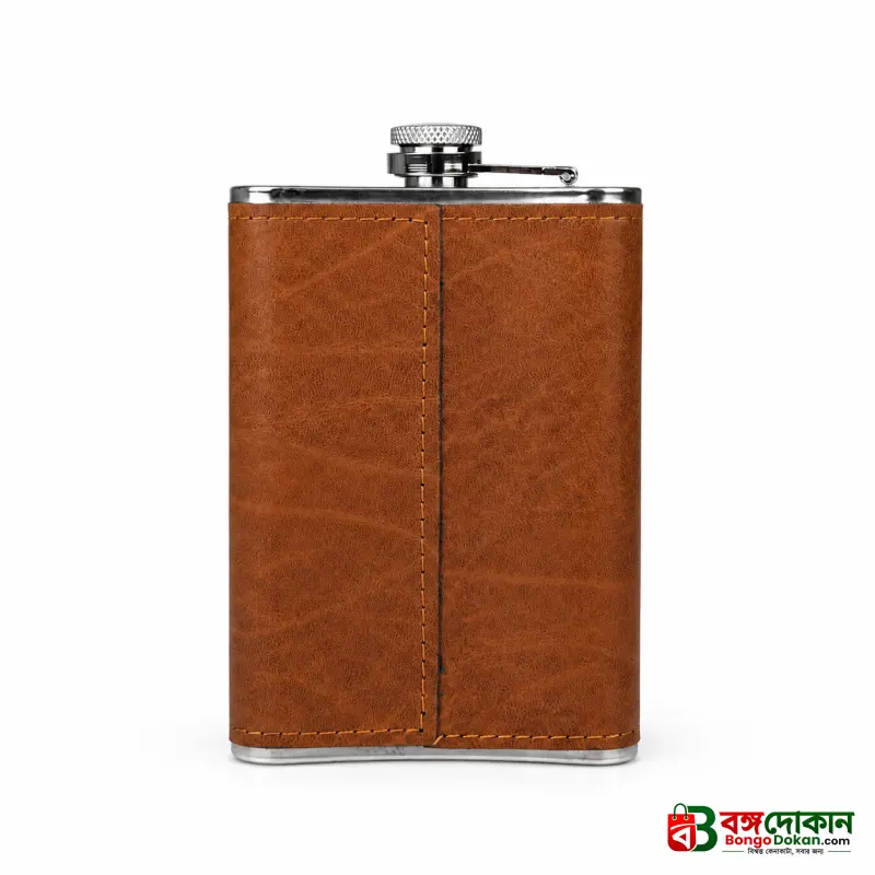 Smart Water Bottle – Premium Leather Wrapped 250ml Hip Flask Style Stainless Steel Portable Bottle for Travel, Office & Gifting - বাংলাদেশে সেরা দাম ও নতুন কালেকশন - গ্যালারি