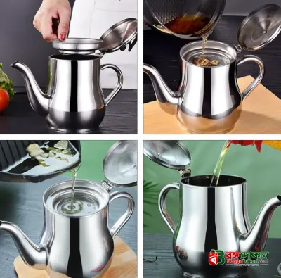 Stainless Steel Oil Strainer Pot & Container 410ml – Anti-Leakage Cooking Oil Dispenser Jug with Fine Mesh Filter for Kitchen & Home - বাংলাদেশে সেরা দাম ও নতুন কালেকশন - গ্যালারি