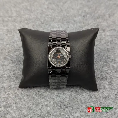 Stylish Black Ladies Quartz Watch with Crystal Bezel – Premium Bracelet Design - বাংলাদেশে সেরা দাম ও আকর্ষণীয় কালেকশন - গ্যালারি
