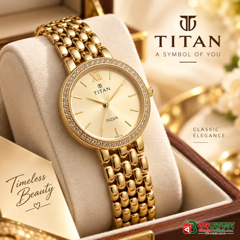 Titan Two-Tone Crystal Roman Dial Men's Watch – Quartz Analog Movement, 3ATM Water Resistant, Scratch-Resistant Mineral Glass, Stainless Steel Strap with Free Chain Cutter & Gift Box - বাংলাদেশে সেরা দাম ও নতুন কালেকশন - বাংলাদেশে সেরা অফার ও দাম