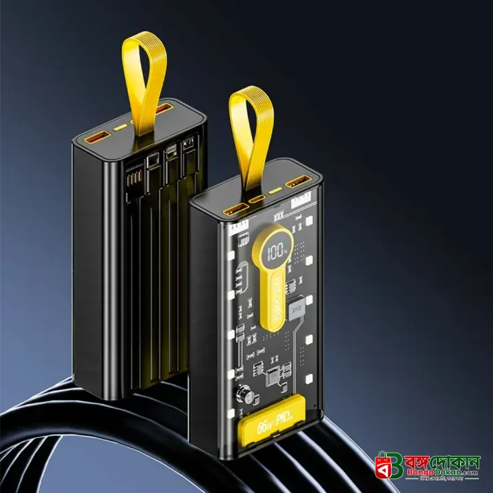 Transparent 66W High-Speed Power Bank 20000mAh – PD 22W Fast Charging Portable Charger with Digital LED Display & Multi-Device Support - বাংলাদেশে সেরা দাম ও স্পেসিফিকেশন - গ্যালারি