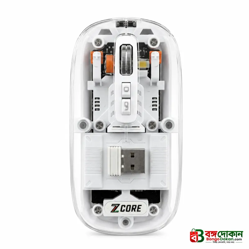 Transparent Wireless Mouse – Tri-Mode 2.4G & Bluetooth 5.3 Ergonomic Optical Mouse with Type-C Rechargeable Battery, Adjustable 1600 DPI, RGB Breathing Light & Desktop Return Button - বাংলাদেশে সেরা দাম ও স্পেসিফিকেশন - গ্যালারি