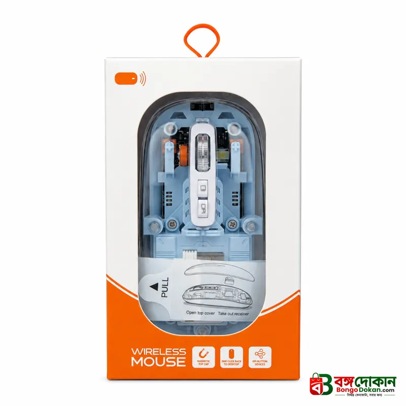 Transparent Wireless Mouse – Tri-Mode 2.4G & Bluetooth 5.3 Ergonomic Optical Mouse with Type-C Rechargeable Battery, Adjustable 1600 DPI, RGB Breathing Light & Desktop Return Button - বাংলাদেশে সেরা দাম ও স্পেসিফিকেশন - গ্যালারি