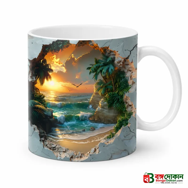 Tropical Beach Sunset Ceramic Mug – Premium Wraparound Design Coffee Mug with Sunset & Palm Trees, Microwave & Dishwasher Safe - বাংলাদেশে সেরা দাম ও লাইফস্টাইল কালেকশন - গ্যালারি