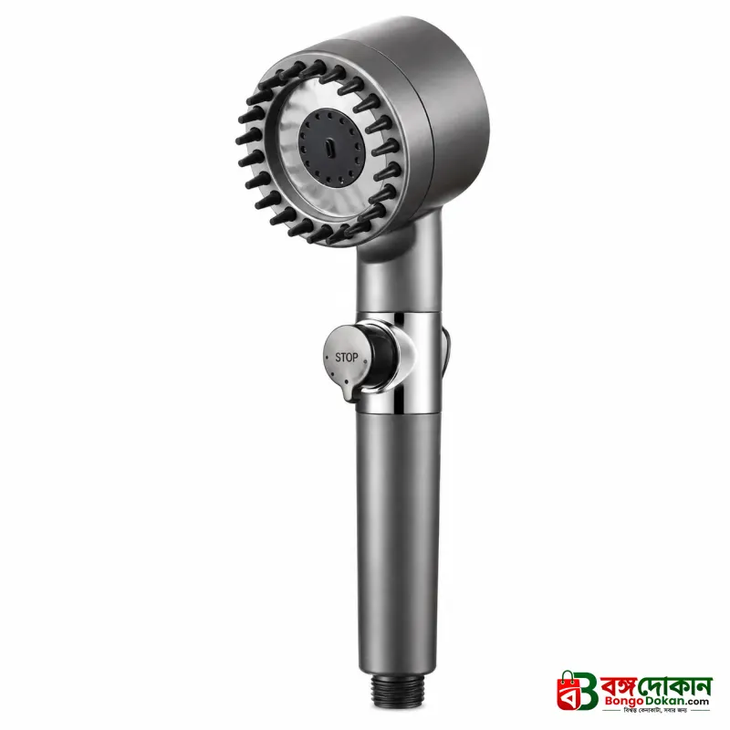 Turbocharged Shower Head – High-Pressure Propeller Bath Shower with PP Cotton Filter, Silicone Massage Brushes, Water Saving Stop Button & 360° Rotation - বাংলাদেশে সেরা দাম ও স্পেসিফিকেশন - গ্যালারি