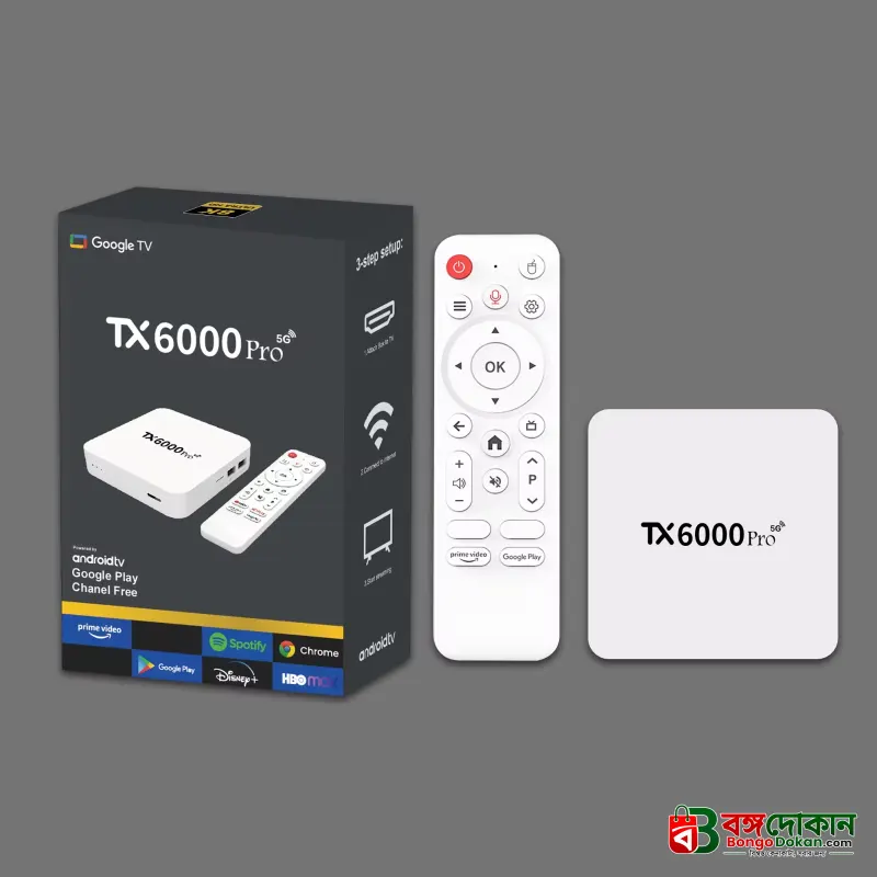 TX6000 Pro 5G Google TV Box | Android 15.0 | 16GB RAM + 256GB Storage | 4K Ultra HD - বাংলাদেশে সেরা দাম ও স্পেসিফিকেশন - গ্যালারি