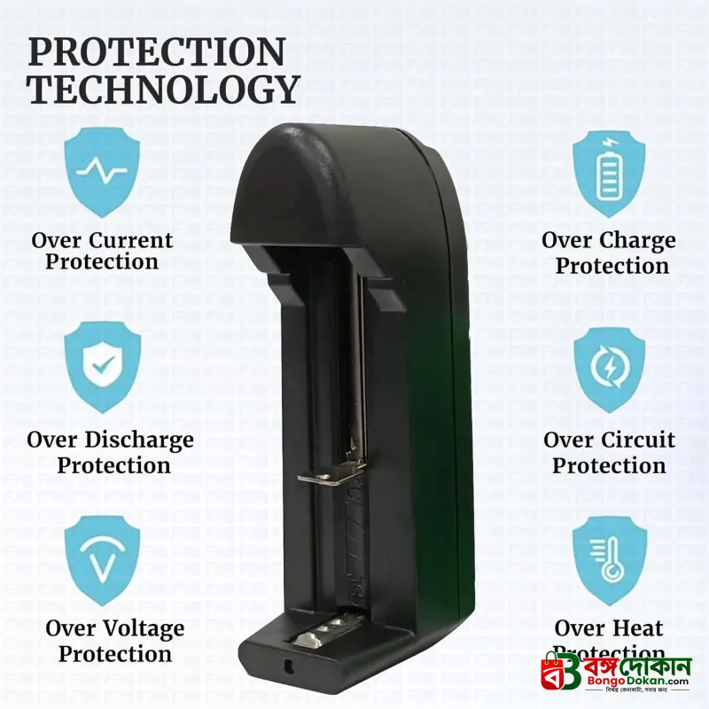 Universal Rechargeable Battery Charger – Multi-Functional Wall AC Fast Smart Charger with Auto-Stop, LED Indicator for 18650, 14500, 16340 & More Lithium-Ion Batteries - বাংলাদেশে সেরা দাম ও স্পেসিফিকেশন - গ্যালারি